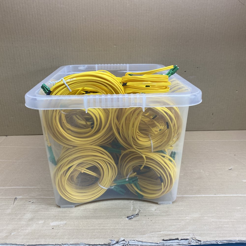 Optical Networking Yellow LC/APC Fiber Optic Cables, Assorted Lengths, 40 Pieces