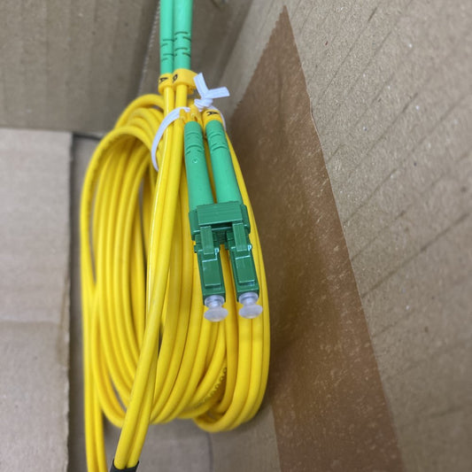 Optical Networking Yellow LC/APC Fiber Optic Cables, Assorted Lengths, 40 Pieces
