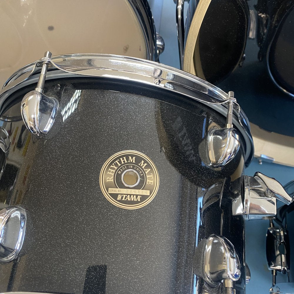 Silent Practice Drum Set, Tama Rhythm Mate Hairline Black, 5-Piece Kit