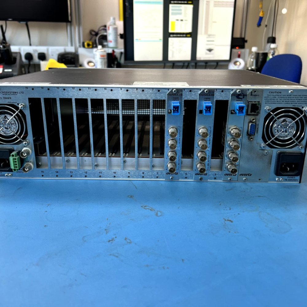 Professional Evertz 7800FR-QT Multiframe, 3x Quad HD/SDI Receiver Cards