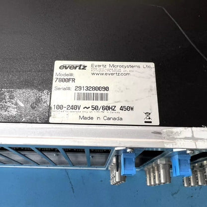 Evertz 7800FR-QT 3RU Multiframe + 3x 7707VR-4 Quad SD / Dual HD Cards