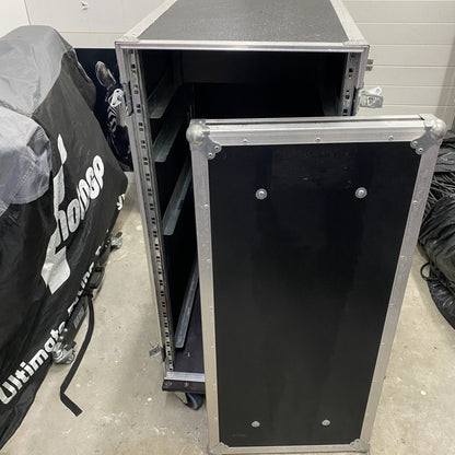 Professional 19-Inch Rack Flight Case ProRack w/Wheels & Lid Removable