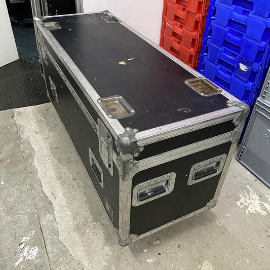 Professional Touring AV Flight Case, Padded Divider, 121x45x65cm, Black Case