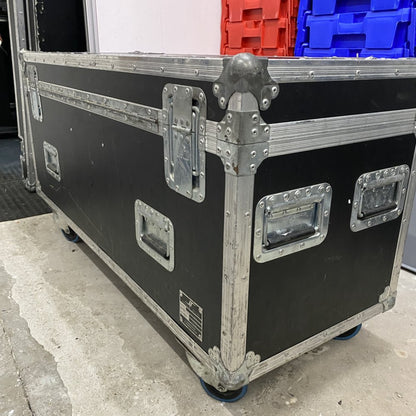 Professional Touring AV Flight Case, Padded Divider, 121x45x65cm, Black Case