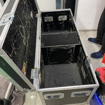 Professional Touring AV Flight Case, Padded Divider, 121x45x65cm, Black Case