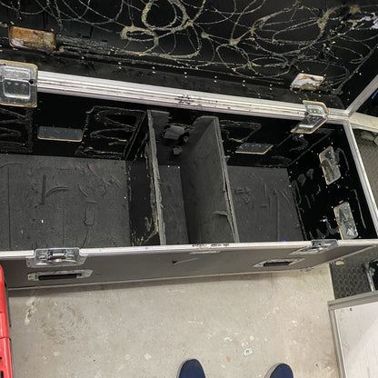 Professional Touring AV Flight Case, Padded Divider, 121x45x65cm, Black Case