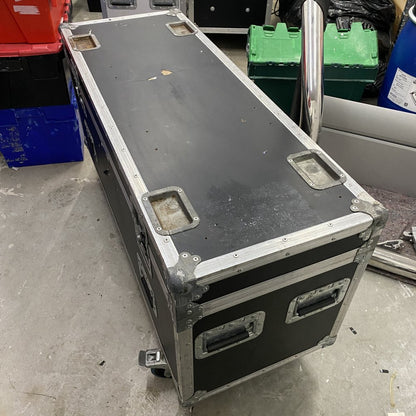 Professional Touring AV Flight Case, Padded Divider, 121x45x65cm, Black Case