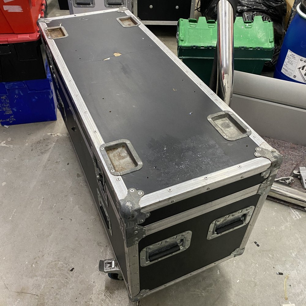 Professional Touring AV Flight Case, Padded Divider, 121x45x65cm, Black Case