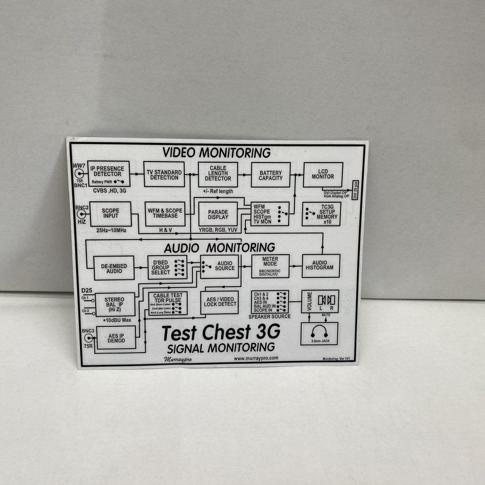 Murraypro Test Chest 3G 3G-SDI/HD-SDI Audio/Video Test Monitor Generator - Used