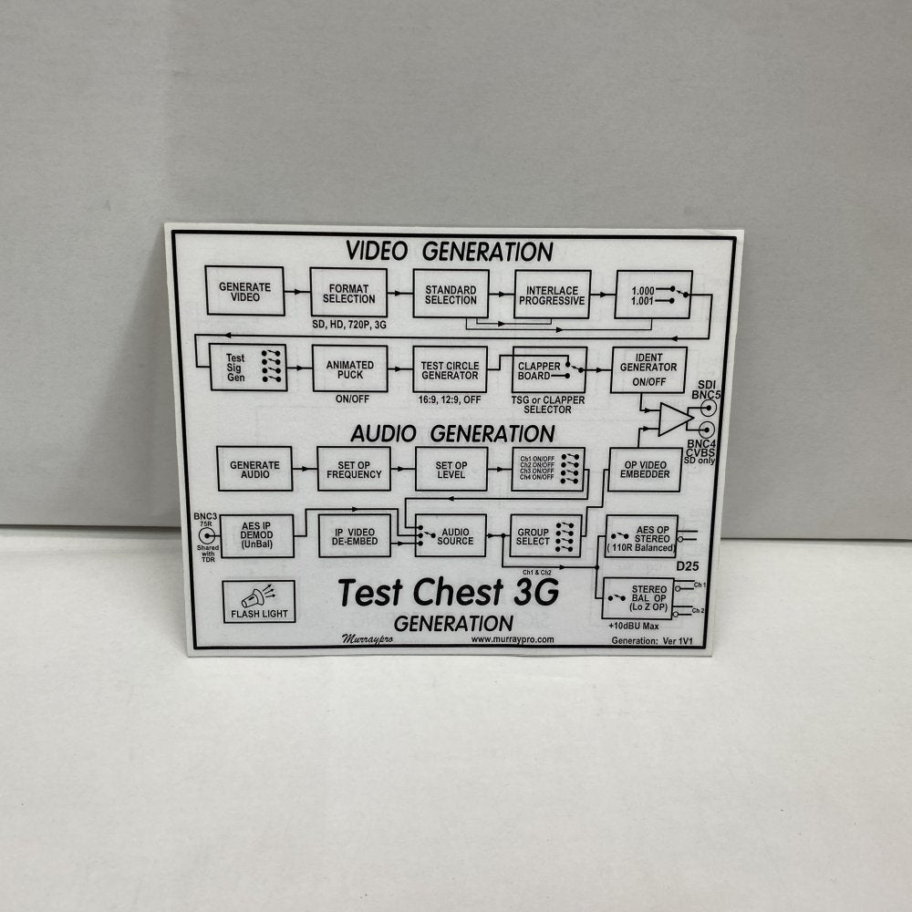 Murraypro Test Chest 3G 3G-SDI/HD-SDI Audio/Video Test Monitor Generator - Used
