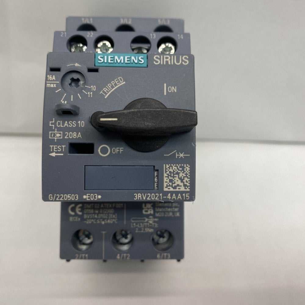 Industrial Circuit Breaker 16A Siemens 3RV2021-4AA15 S0 Motor Protection