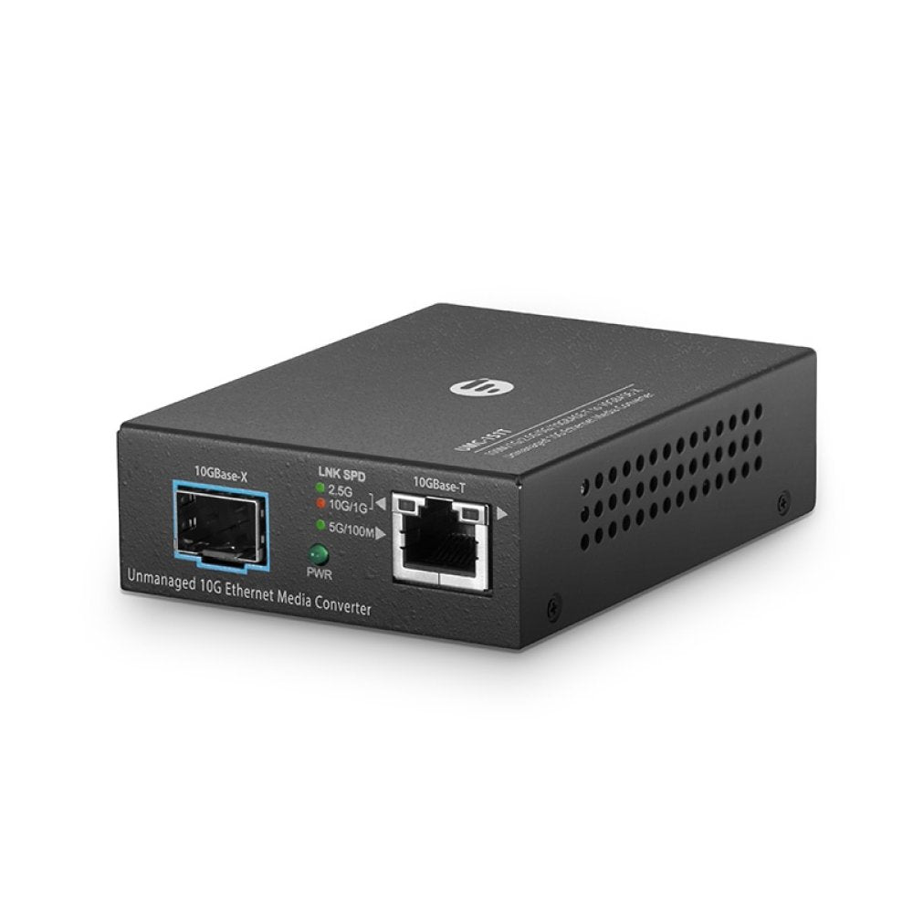 Unmanaged 10G Ethernet Media Converter, Base-T to Base-R, Rack-Mountable