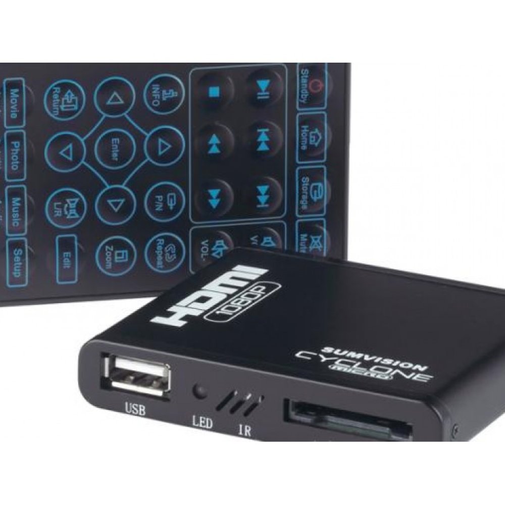 Sumvision Cyclone Micro 1080p HDMI Adapter Multimedia Player Remote