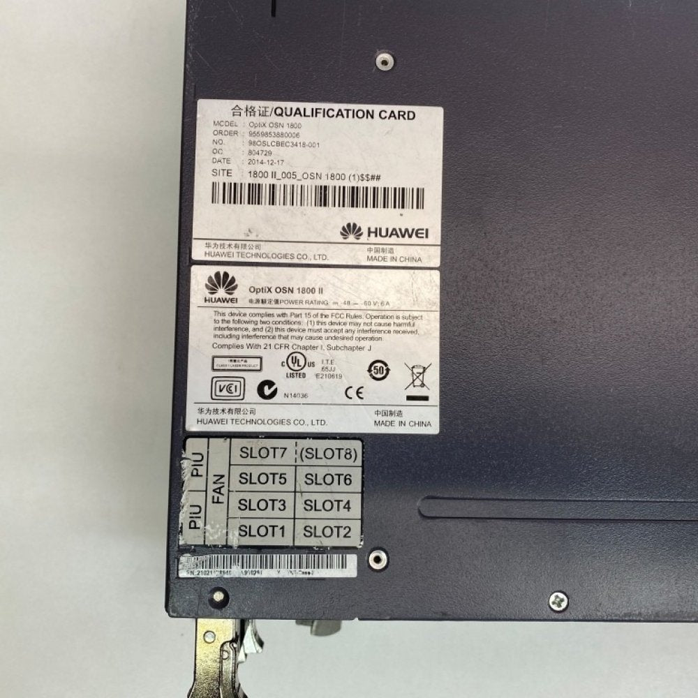 Huawei OptiX OSN 1800 II Metro Network Chassis, 8 Slots, AC/DC Power