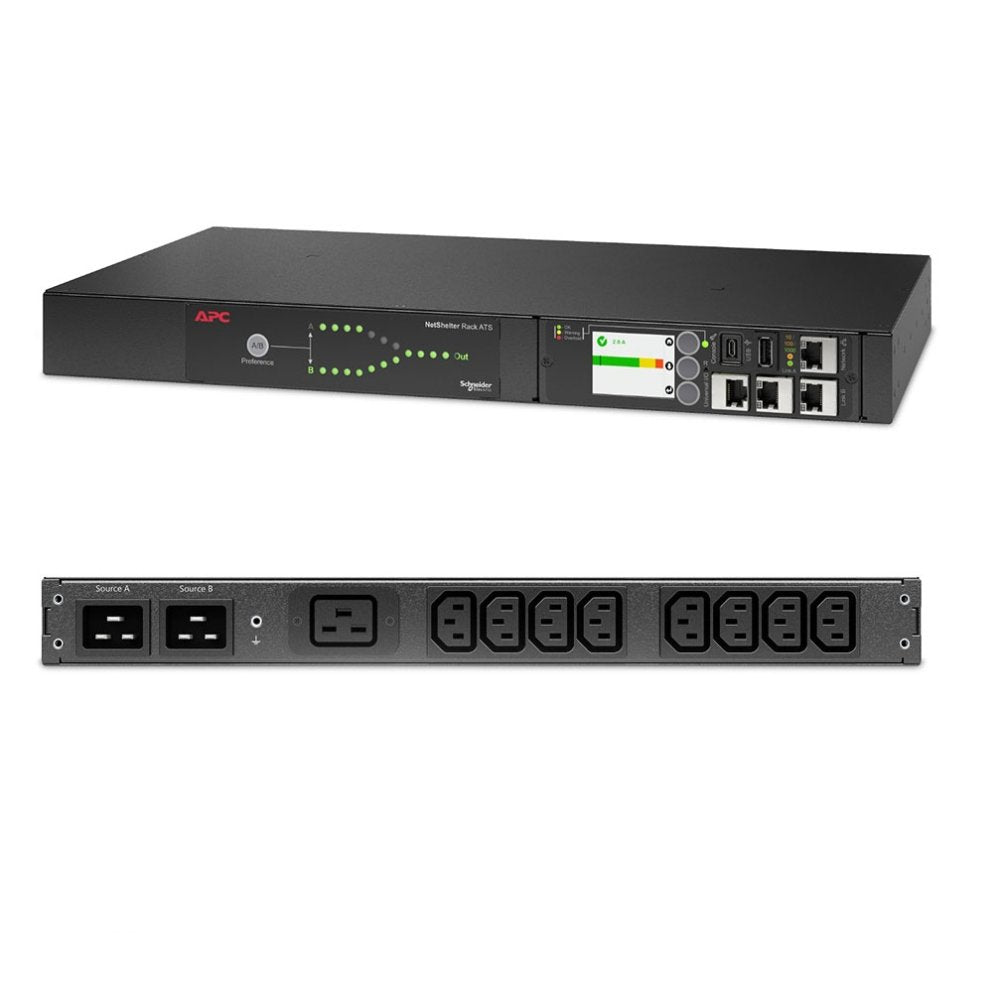 APC AP4423A  Automatic Transfer Switch,Rack ATS 1U 220-230V 16A Black