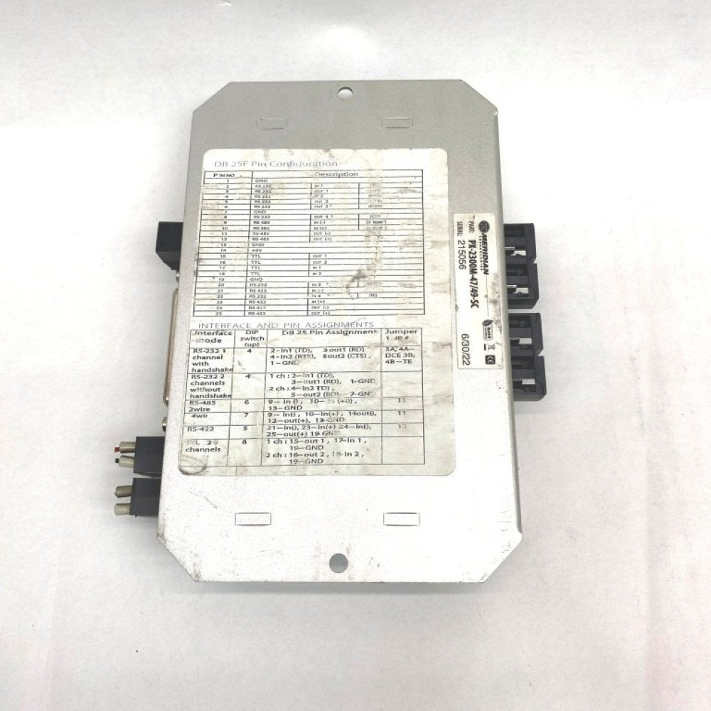 Meridian PX-2300M-51/53 Industrial Fiber Optic Data Modem RS-232/422/485