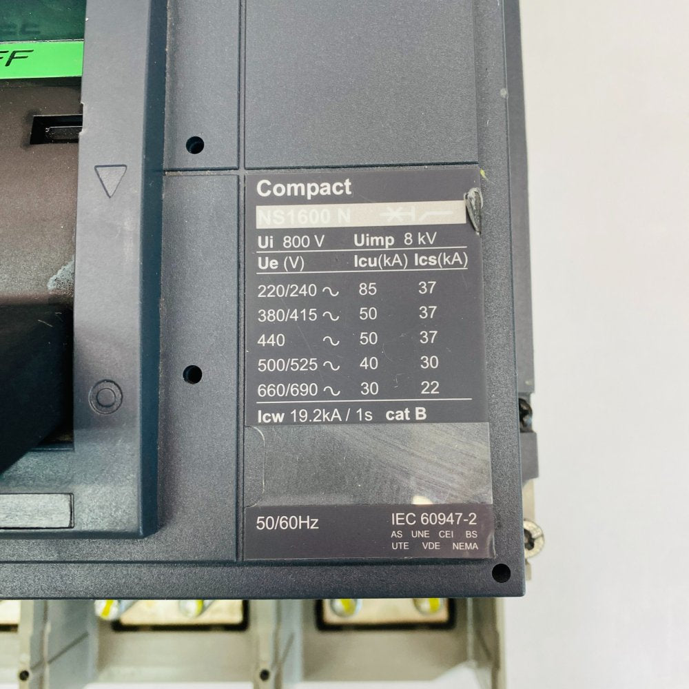 Schneider Electric Compact NS1600N 1600A MCCB with Micrologic 5.0E Electronic
