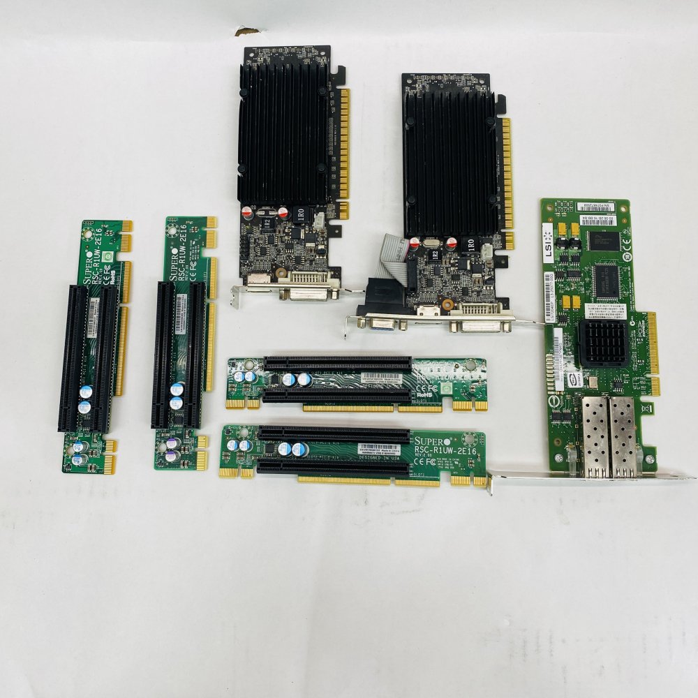 LSI Fibre Channel Adapter EVGA GeForce 210 4x Supermicro PCIe Riser Lot
