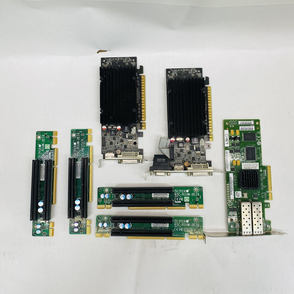 LSI Fibre Channel Adapter EVGA GeForce 210 4x Supermicro PCIe Riser Lot