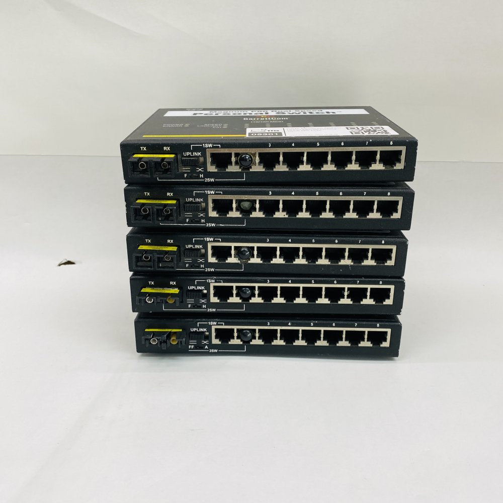 5x GarrettCom P80FSSC-i 8-Port Industrial 10/100 Ethernet Fiber Switches