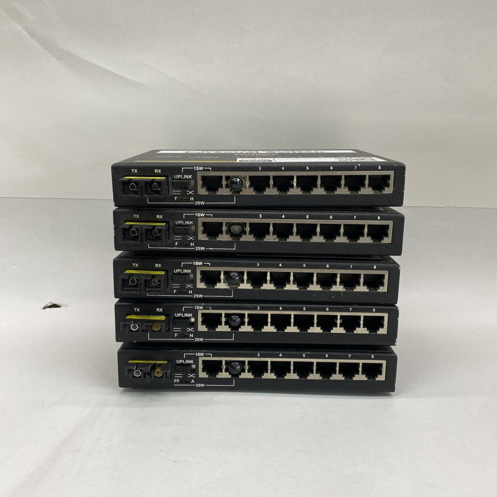 5x GarrettCom P80FSSC-i 8-Port Industrial 10/100 Ethernet Fiber Switches