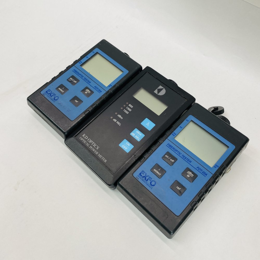 2x EXFO FOT-20A 1x KD Optics PM 23 Fiber Optic Power Meters Testing Tools
