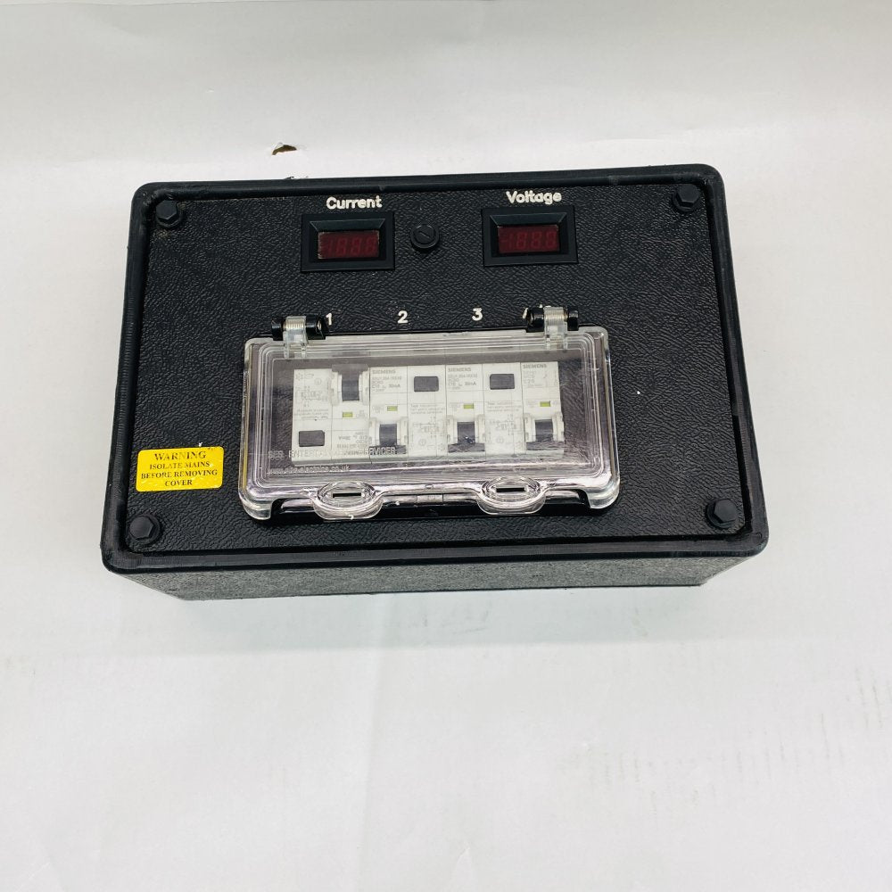 Siemens 3-Way RCBO Power Distribution Box with Volt Amp Meters