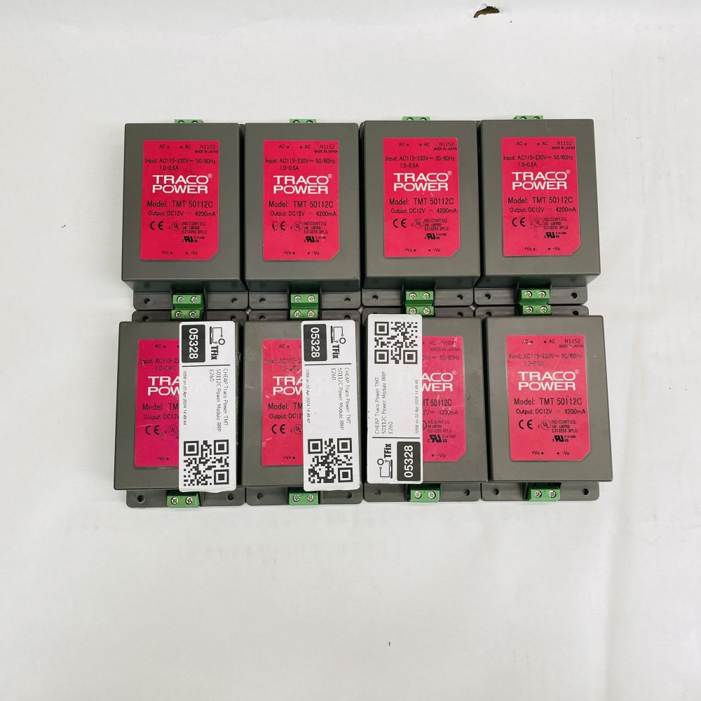 8x Traco Power TMT 50112C 50W 112VAC/12VDC Industrial AC/DC Power Modules