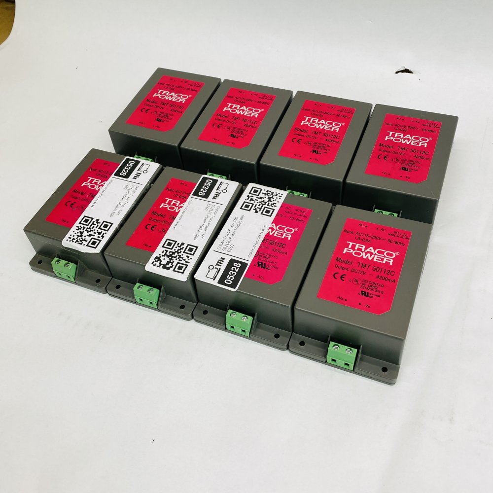 8x Traco Power TMT 50112C 50W 112VAC/12VDC Industrial AC/DC Power Modules