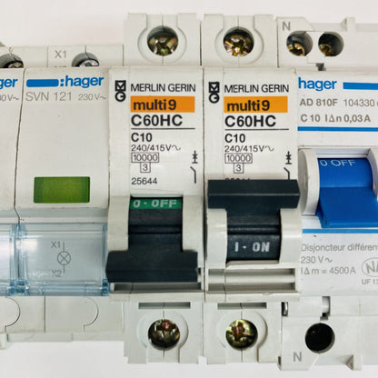 Mixed Lot Hager Merlin Gerin RCBO MCB Relay Indicator Modular Breakers