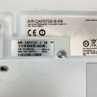 Enterprise Dual-Band Wireless Access Points Cisco AIR-CAP3702I-E-K9 802.11ac