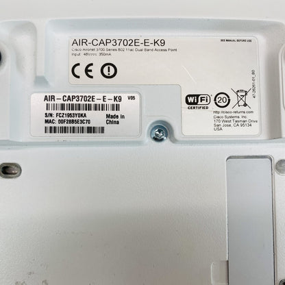 Enterprise Dual-Band Wi-Fi Access Point Cisco AIR-CAP3702E PoE 802.11ac 4 Pack