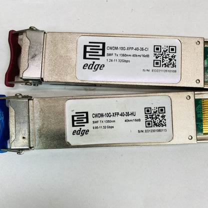 38x Edge Optics CWDM-10G XFP 40km/60km SMF LC Transceivers Mixed Wavelengths