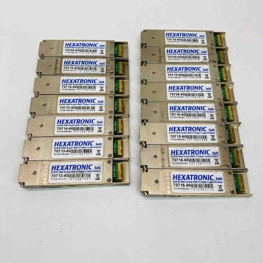 15x Hexatronic 707 15-60 XFP CWDM 1610nm 80km 10Gbps Optical Transceivers