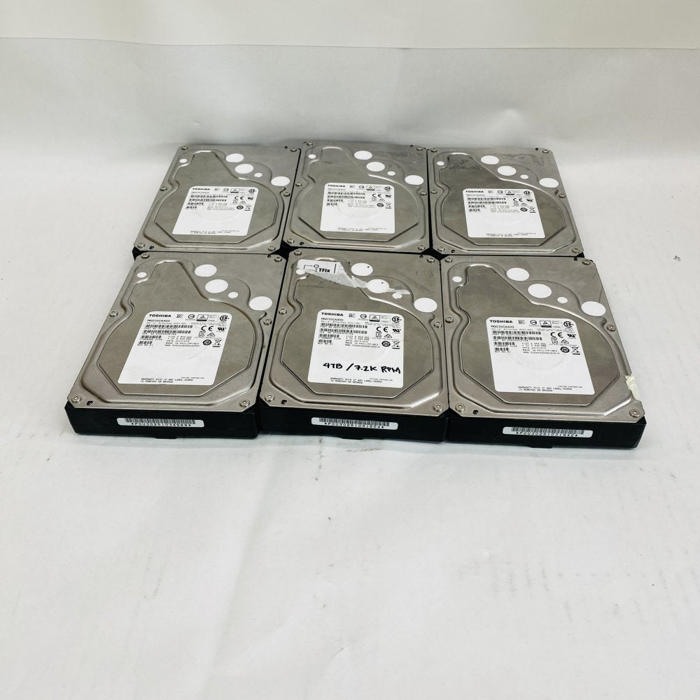 6 x Toshiba 4TB 7200RPM SAS 3.5" Hard Drive Storage 64MB Cache 12Gb/s