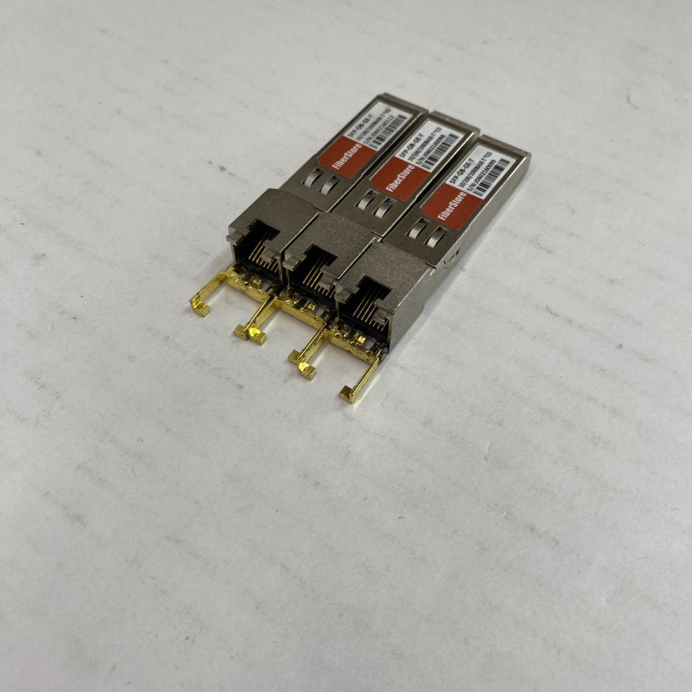 3 x Gigabit Ethernet Copper SFP Transceiver FiberStore SFP-GB-GE-T RJ45 100m