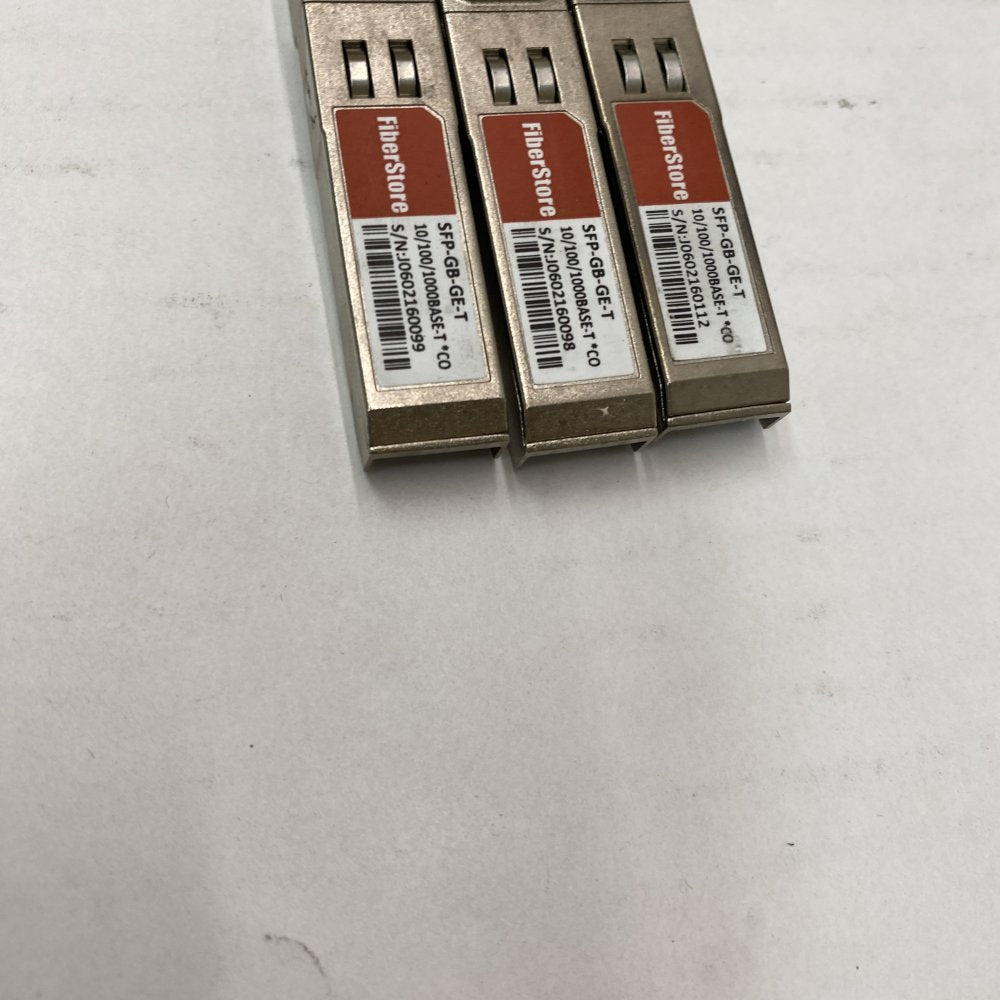 3 x Gigabit Ethernet Copper SFP Transceiver FiberStore SFP-GB-GE-T RJ45 100m