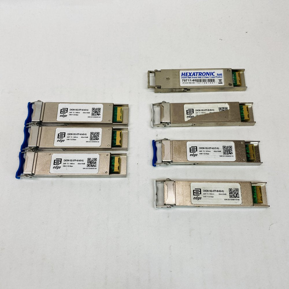 CWDM 10G XFP Modules Edge-Core Hexatronic 40km 80km SMF Fiber Optics