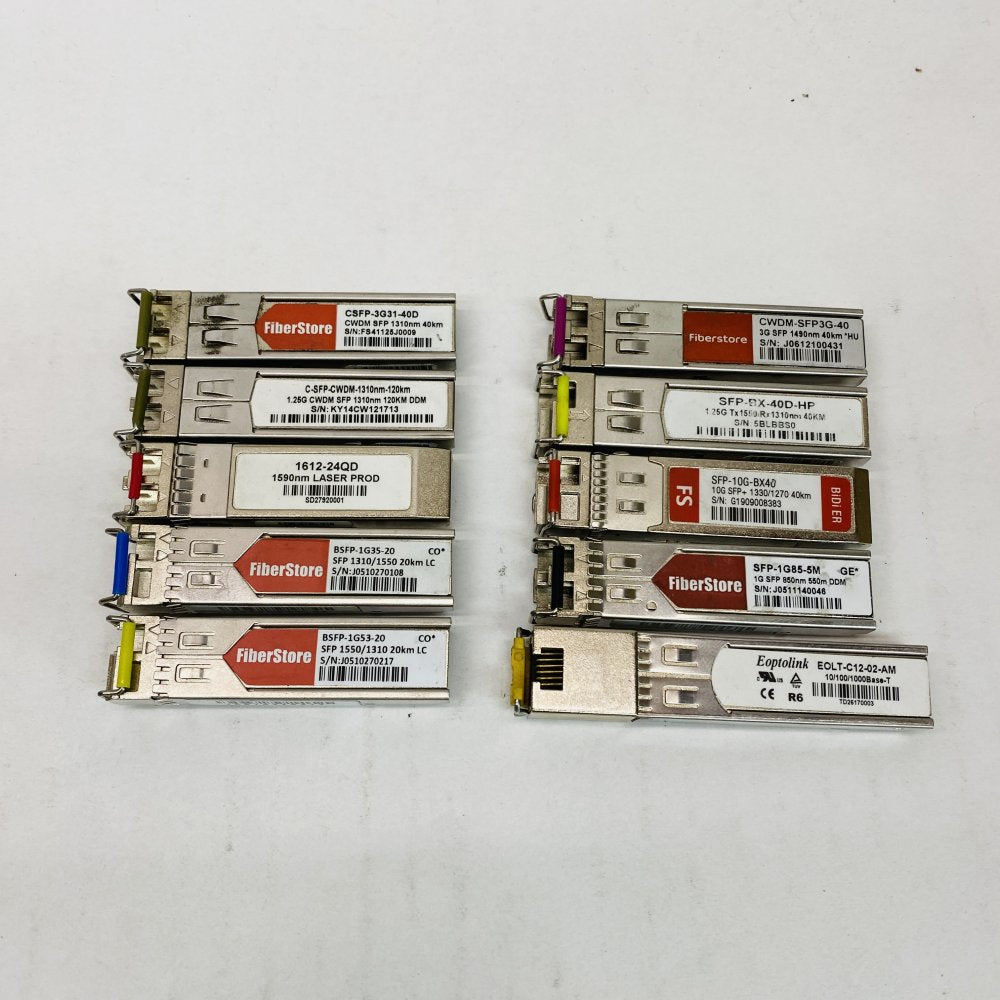 FiberStore Eoptolink Optical Copper Fiber Transceivers SFP SFP+ Lot 10