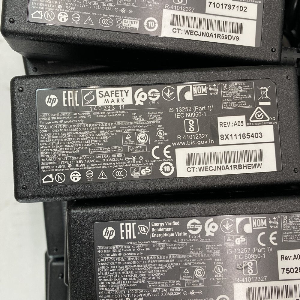 Lot of 25x Genuine HP 65W Laptop Chargers 19.5V 3.33A AC Power Adapters