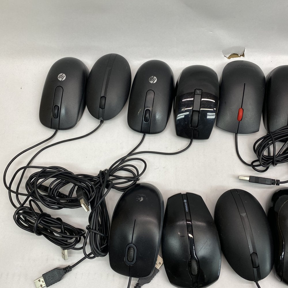 Ergonomic USB Optical Mice 1200 DPI Unbranded Bulk Pack of 18 Varied Colors