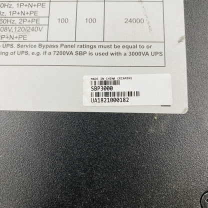APC SBP3000 30A 100-240V Service Bypass Panel for Smart-UPS 7200VA/3kVA
