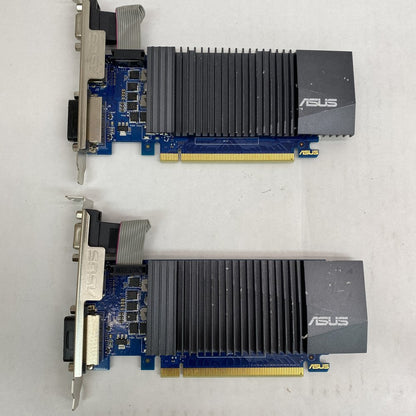 Lot of 2 × ASUS GT710‑SL‑1GD5 1 GB GDDR5 Fanless GT 710 PCIe Graphics Cards