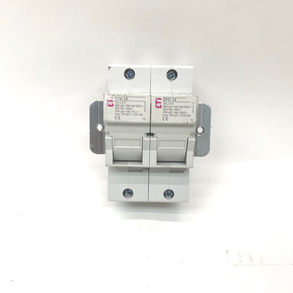 Industrial Fuse Switch Disconnector ETI EFD14 50A 2-Pole 14x51 Panel Mount