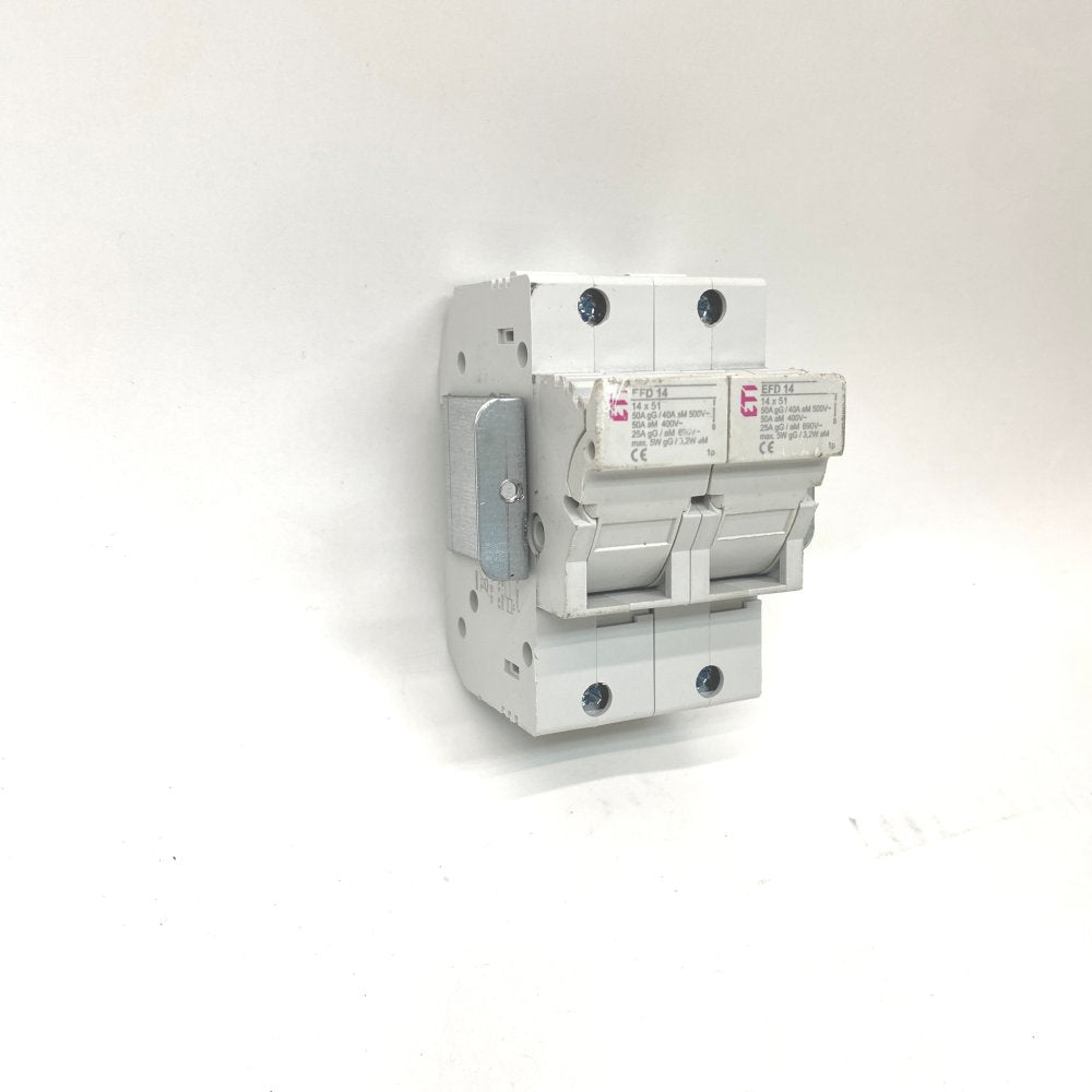 Industrial Fuse Switch Disconnector ETI EFD14 50A 2-Pole 14x51 Panel Mount