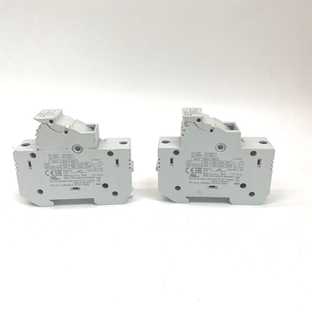 Industrial Fuse Switch Disconnector ETI EFD14 50A 2-Pole 14x51 Panel Mount