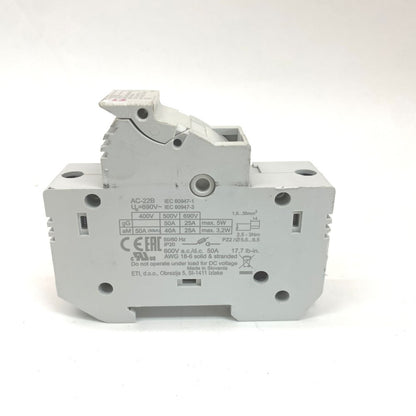 Industrial Fuse Switch Disconnector ETI EFD14 50A 2-Pole 14x51 Panel Mount