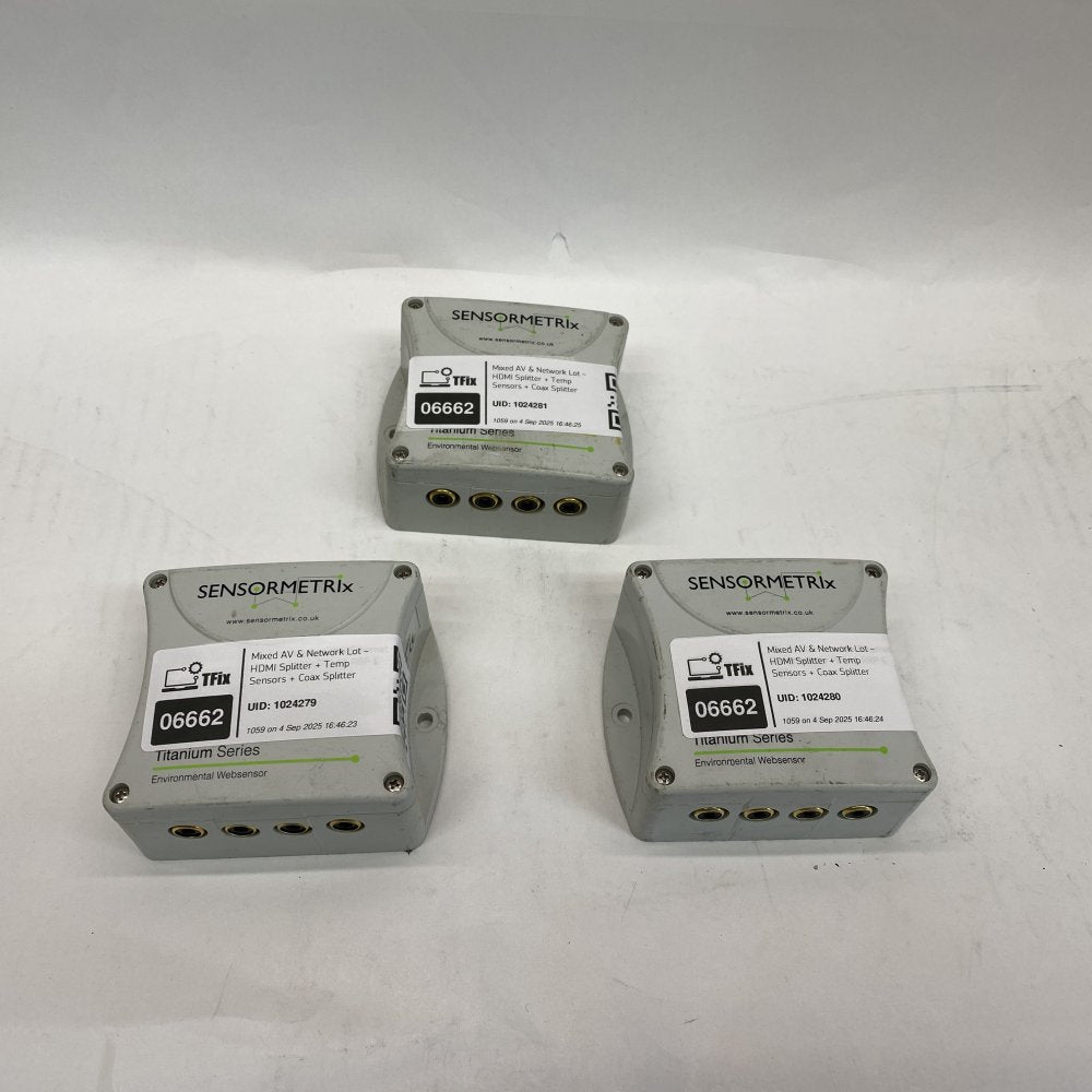 Mixed AV & Network Lot – HDMI Splitter + Temp Sensors + Coax Splitter