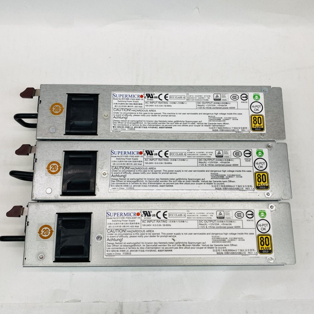 Supermicro PWS-406P-1R 400W 80 Plus Gold Hot-Swappable Redundant Power Supplies