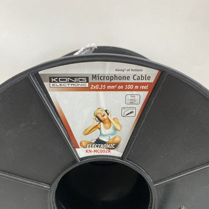 König Electronic KN-MC002R 100m Pro Microphone Cable Audio Reel New